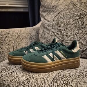 Adidas Women's Green Gazelle Platform Sneakers